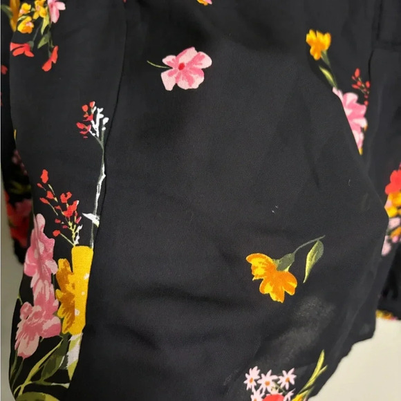 Old Navy Floral Semi Sheer Babydoll V-Neck Blouse Long Sleeve Size Small New - Picture 5 of 7